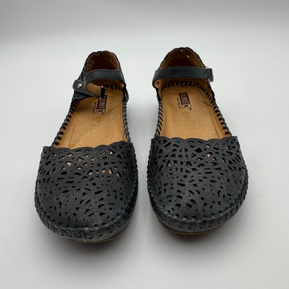 Pikolinos Puerto Vallarta 655-0906 Black Leather Mary Jane Sandals Women 8.5-9 - Picture 2 of 14